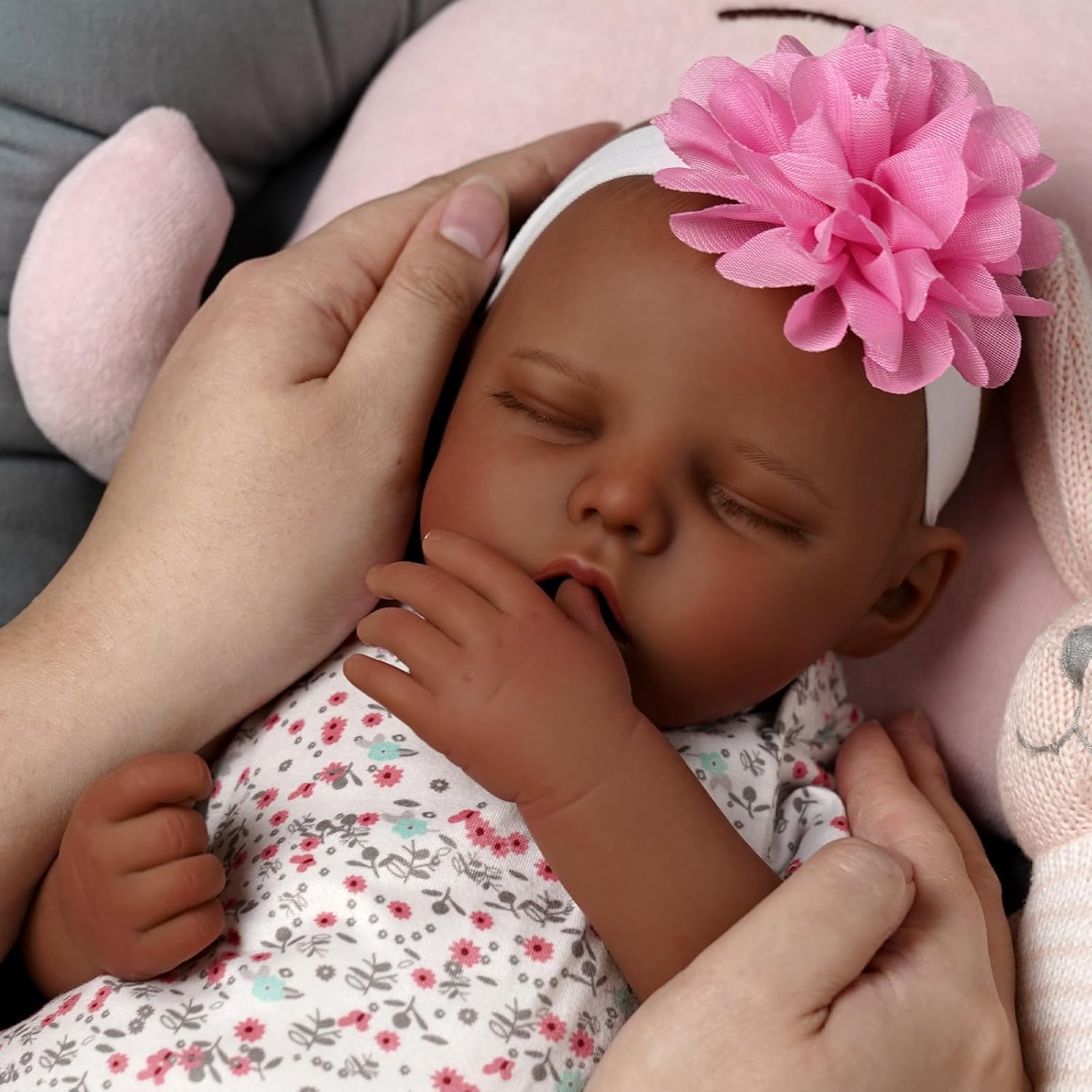 JIZHI Lifelike Reborn Baby Doll Black 17-Inch Soft Body Realistic Newborn Y418