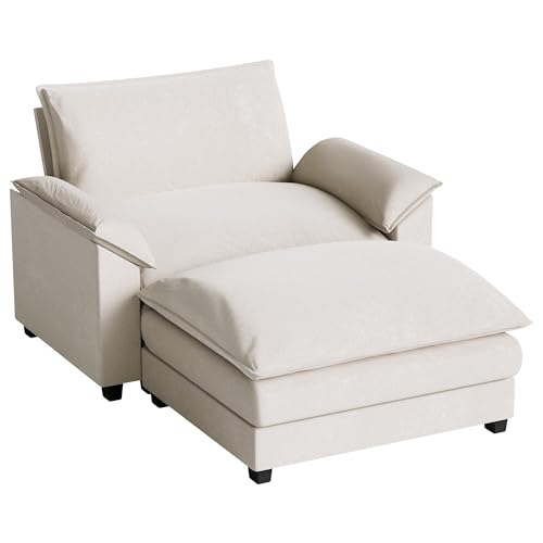 Homall 119" Modular Sectional Sofa with Reversible Ottoman, Light Grey V97154