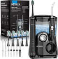 Water Flosser & Ultrasonic Electric Toothbrush Combo, 600ML Water Dental Flosser Toothbrush with 7 Jet Tips, 10 Adjustable Water Pressure, 5 Toothbrush Heads for Home Use, Gums, Braces