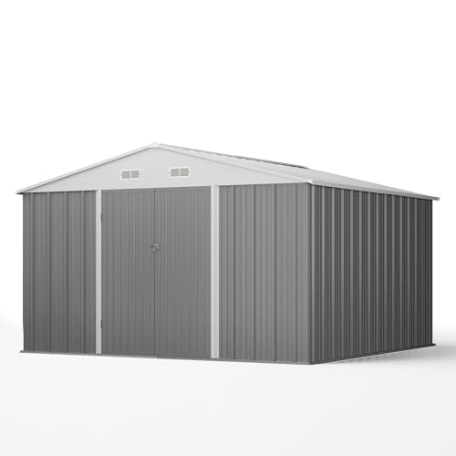 Patiowell 3 x 3 FT Outdoor Storage Shed with Sloping Roof, Grey F27529