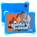 Kids Tablet, 10 inch Android 14 Tablet for Kids 2-14 Ages, Octa-core, 8+64GB(512GB Expand), 6000mAh, Parental Controls, Ad-Free Content, Google Kids Space, GMS, Wi-Fi, YouTube Kids, and Case