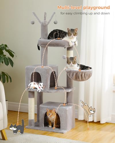 45-Inch Cat Tree with 2 Condos, Scratching Posts and Hammock F616