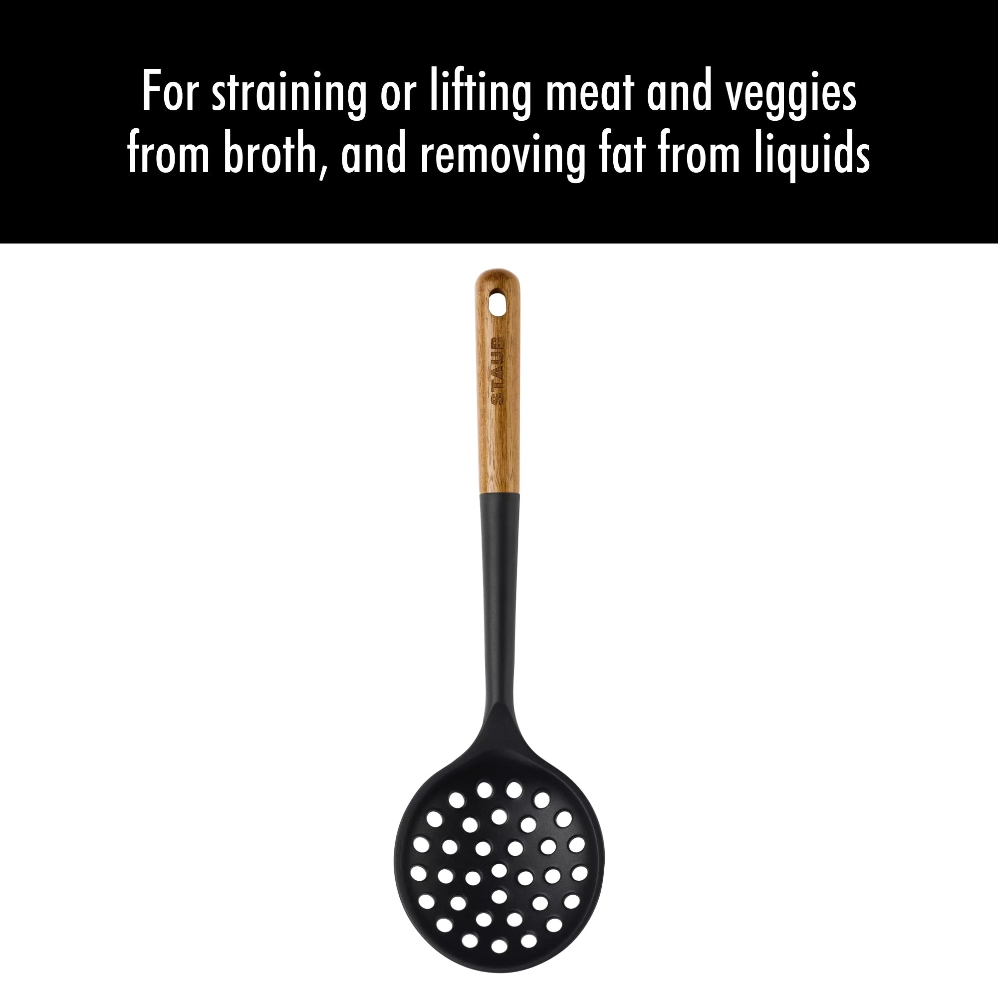 Staub Silicone with Wood Handle Skimming Ladle W8018