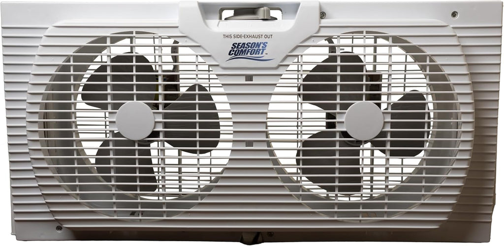 9 inch Deluxe Twin Window Fan, 9", White