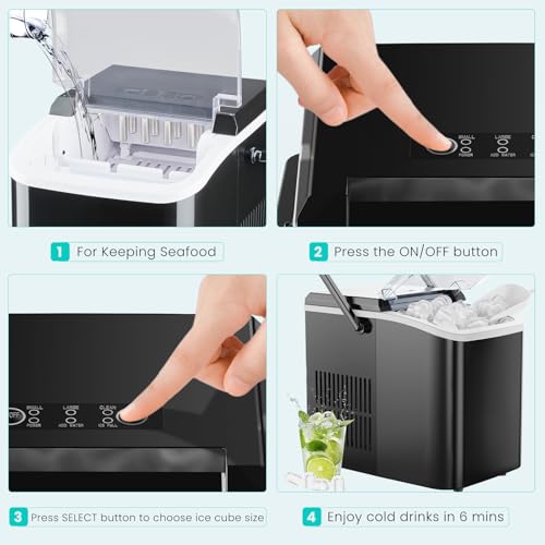 OLIXIS Nugget Ice Maker Machine, Countertop Portable with Basket and Scoop, White W12772