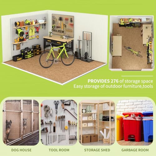 Metal Storage Shed 10x12 Outdoor Building with Lockable Doors T60989