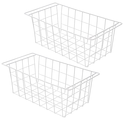 Chest Freezer Organizer Baskets - 16.5" Deep Freezer Bins for Frozen Meats and Food - 2 Pack