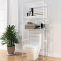 Over The Toilet Storage, 3-Tier Bathroom Organizer Shelf, Freestanding Space Saver, Toilet Stand, with Anti-Tip Kit, Waterproof Feet Pads, for Bathroom, Laundry, White