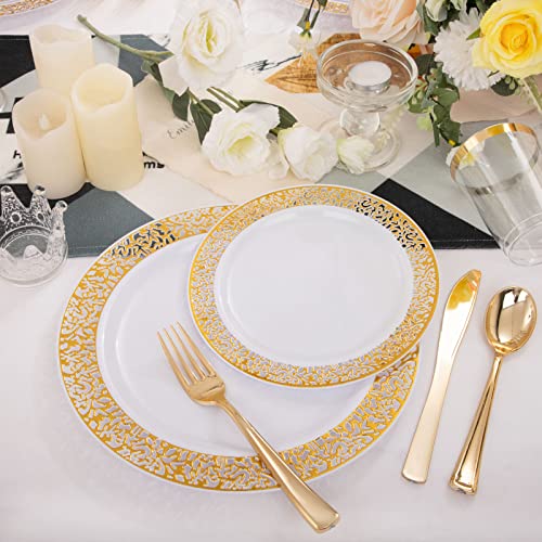 WELLIFE Silver Party Dinnerware Set for 50 Guests, Disposable A689948
