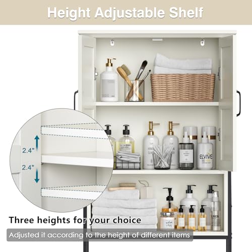 Over The Toilet Storage Cabinet with Barn Doors, Gray M789042