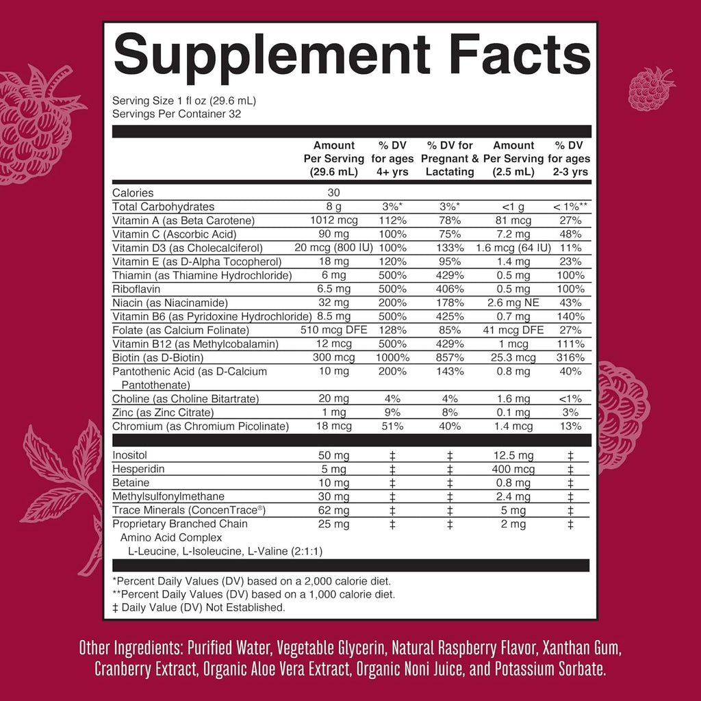 MaryRuth's Multivitamin Multimineral Liquid for Women Men & Kids, Vegan, Non-GMO, 32 Fl Oz H634