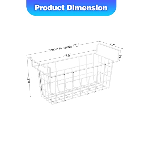 17.5 Inch Metal Wire Freezer Bins 2Pack with Hanging Handles G949