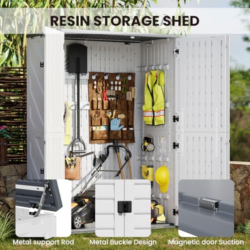 Outdoor Resin Storage Shed 64 Cu.Ft Waterproof Cabinet K6967