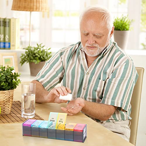 Extra Large Weekly Pill Organizer 2 Times a Day, AM PM 7 Day Jumbo Pill Box O44444