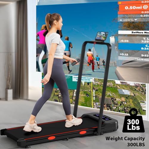 Walking Pad Treadmill with Handle Bar & Incline, 300 lb Capacity G9937
