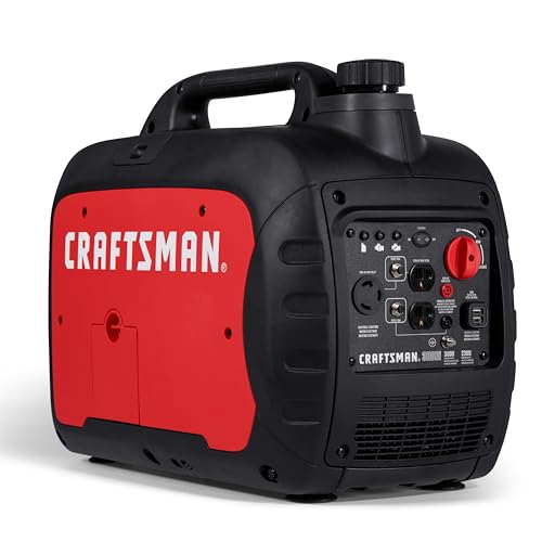 Craftsman C0010020 2,200-Watt Gas Portable Generator - Quiet & Powerful - Clean Power for Sensitive Electronics - Compact & Lightweight Design - Powered by Generac - 50-State/CARB Compliant