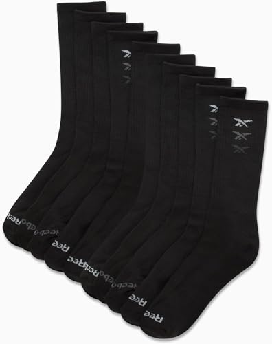 Reebok Men's Athletic Cushion Crew Socks (10 Pack) F69133