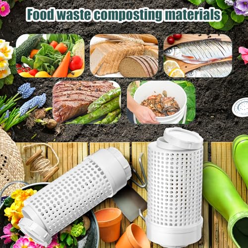 Blosssound 4 Pcs Inground Worm Composter for Raised Garden Beds Z670