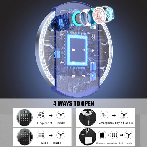 Fireproof Long Gun Safe with Digital Touch Screen Keypad C34774