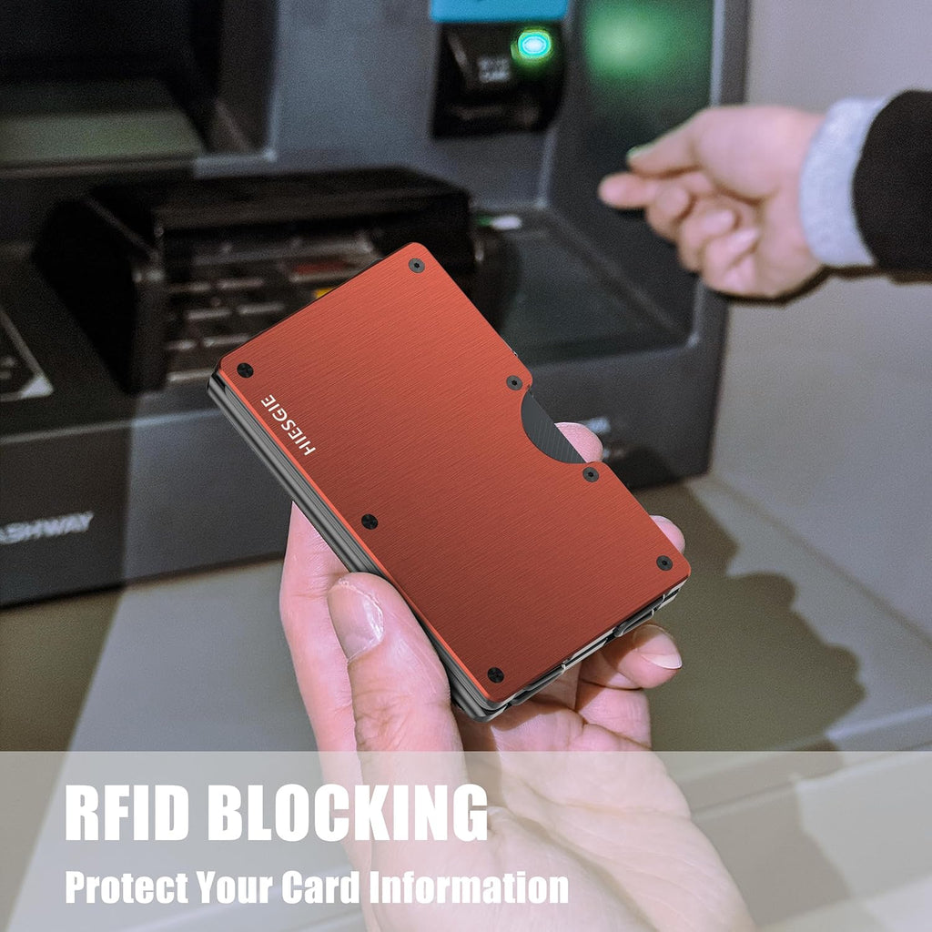 Minimalist Metal Wallet for Men with RFID Blocking and Removable Money Clip P954649