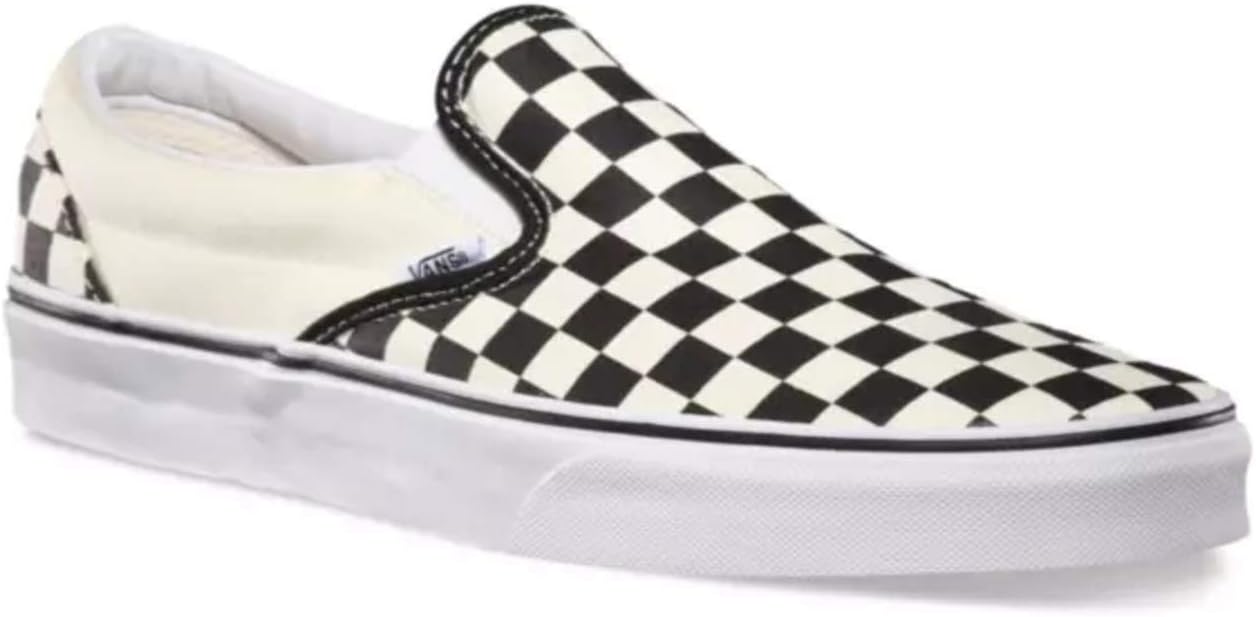 Vans Unisex Classic Slip-On Shoes Black White Checkered Q656013