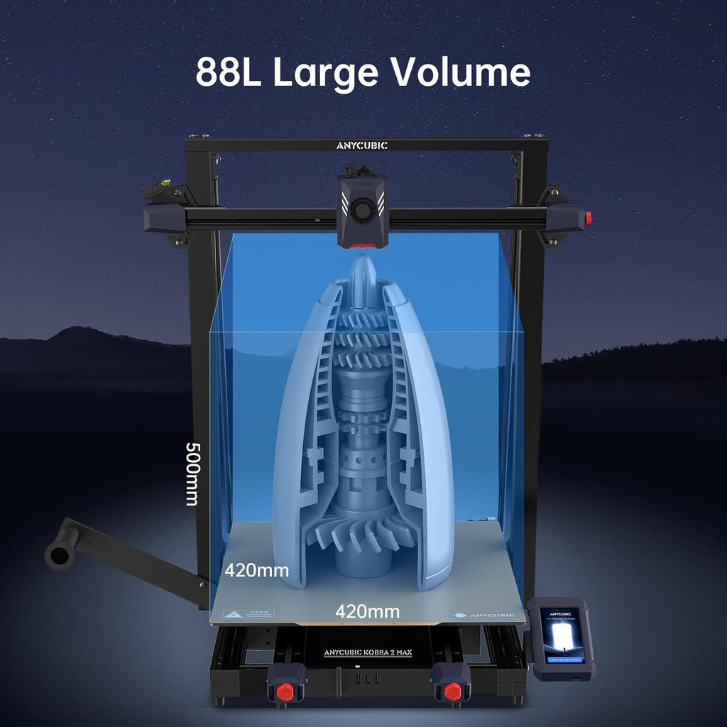 Anycubic Kobra 2 Max 3D Printer, 88L Large 500mm/s Auto Leveling K477634