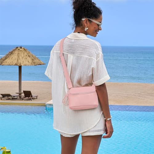 INICAT Fanny Pack Crossbody Bag for Women Vegan Leather Travel D6352