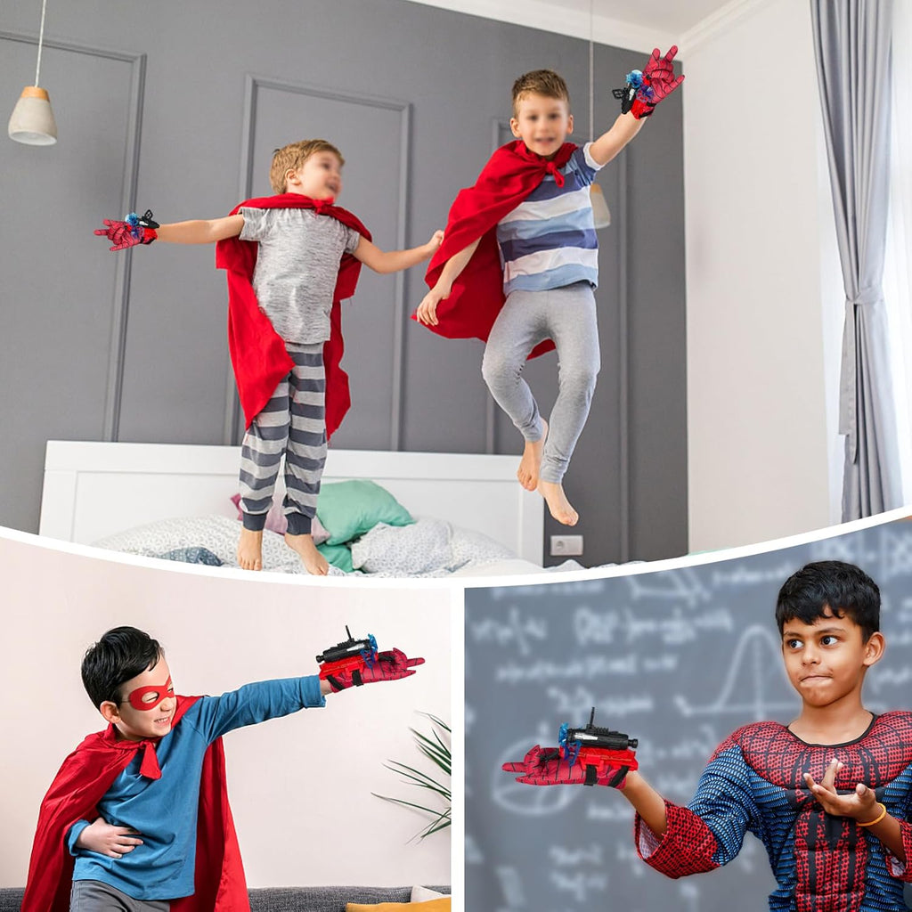 Spider Web Shooter Superhero Wrist Toy with Gloves for Kids D2588
