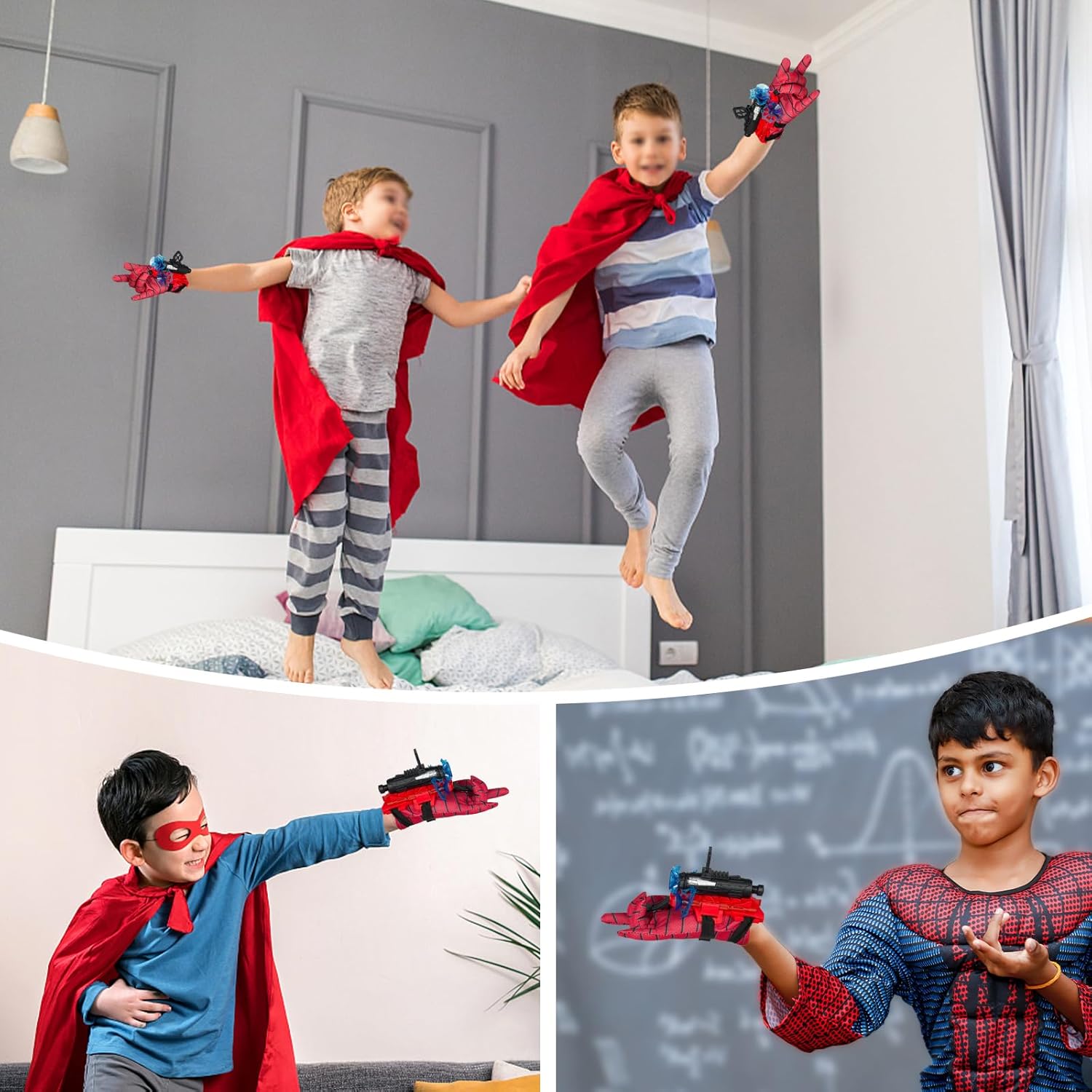 Spider Web Shooter Superhero Wrist Toy with Gloves for Kids D2588