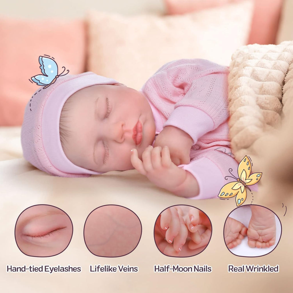 BABESIDE Lifelike Reborn Baby Doll Girl 18 Inch Soft Body Realistic Newborn K6260