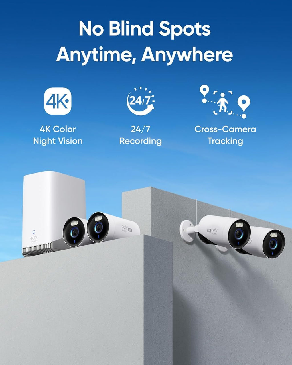 eufy Security eufyCam E330 (Professional) Add-On Camera, Outdoor Security Camera, 4K, Plug-in, Requires HomeBase 3 T6619
