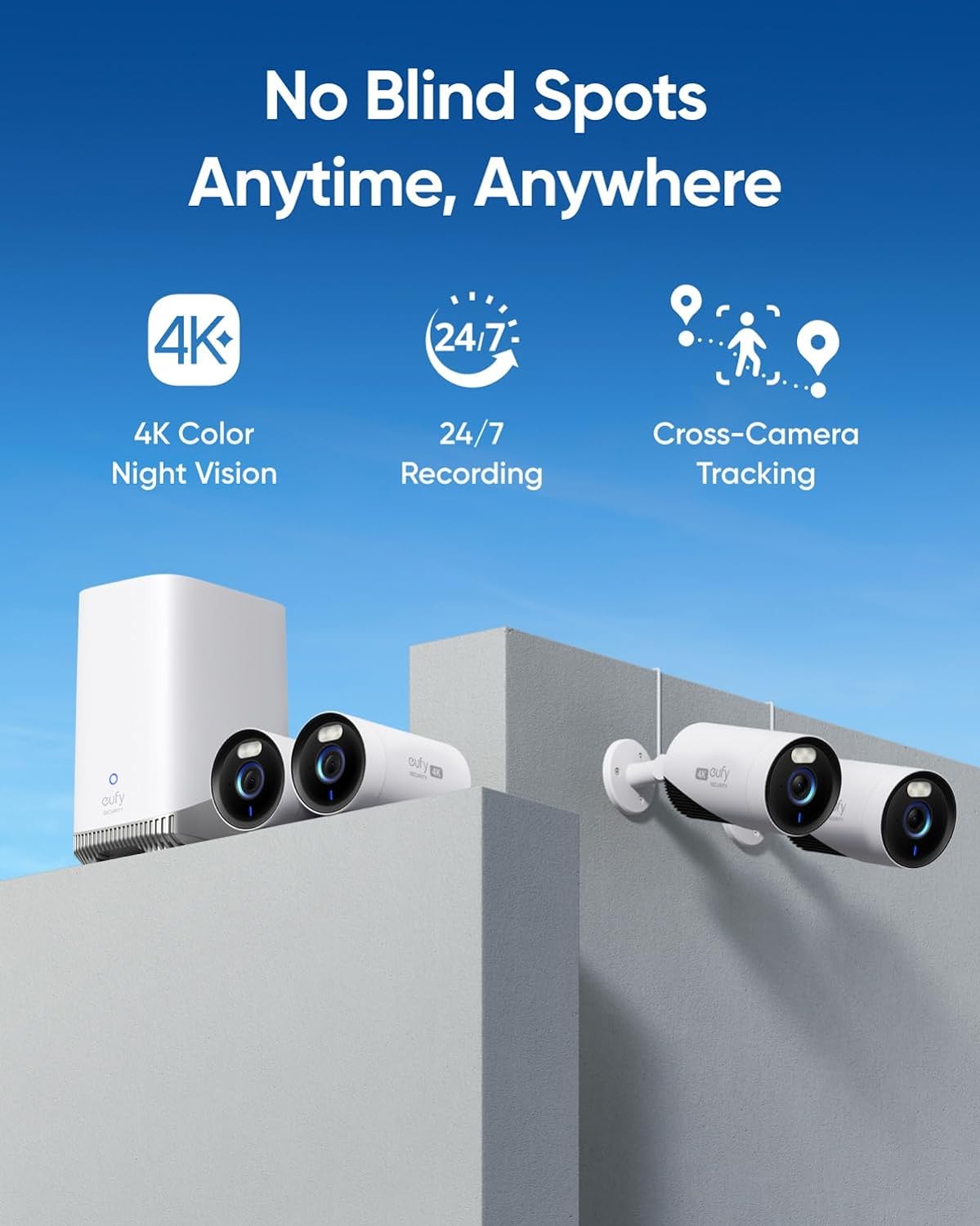 eufy Security eufyCam E330 (Professional) Add-On Camera, Outdoor Security Camera, 4K, Plug-in, Requires HomeBase 3 T6619