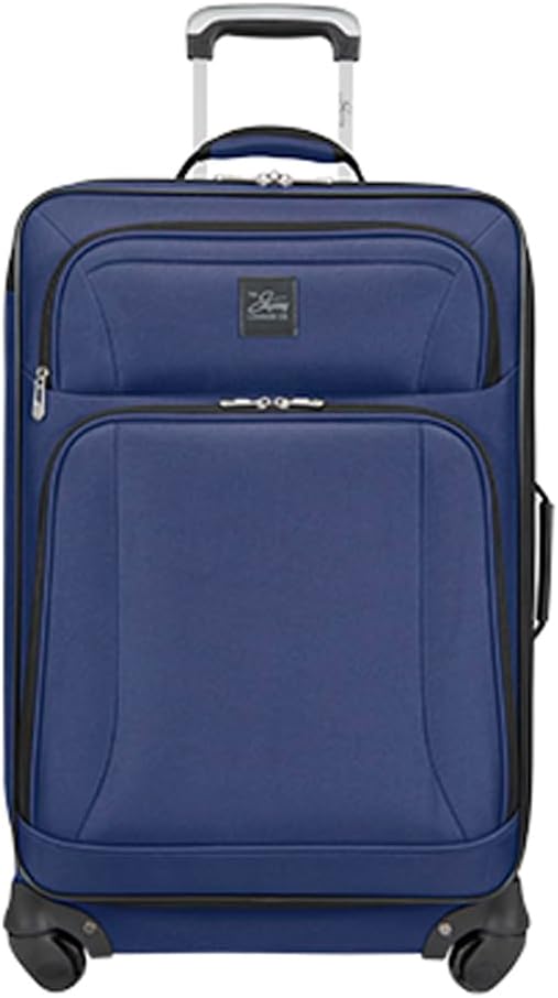 Skyway Epic Softside Medium Checked Luggage - Lightweight Suitcase with Wheels | TSA Approved Travel Bag | Spinner Suitcase | Large Luggage Set with Telescoping Handle, 24 inch, Surf Blue