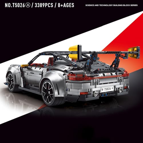 MISINI T5026 Sports Car Building Kit, 1:8 Scale MOC Set for Adults, 3389 PCS W433