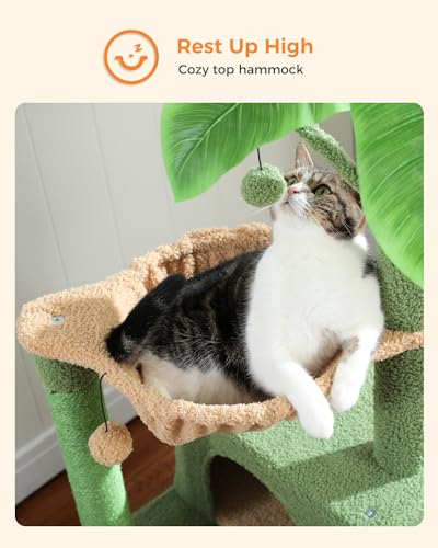 45-Inch Cat Tree with 2 Condos, Scratching Posts and Hammock F616