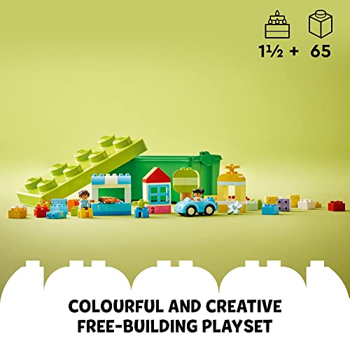 LEGO DUPLO Classic Brick Box Building Set with Storage Organizer and Toy Car for Toddlers Ages 18+ Months H825