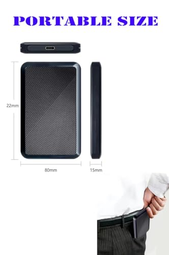 1TB Ultra Slim Portable External Hard Drive USB 3.1 Type C W844997