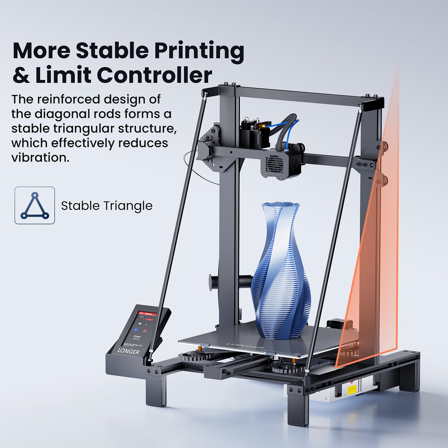 Longer LK5 Pro 3D Printer, FDM Large Build Size, 95% Pre-Assembled U267
