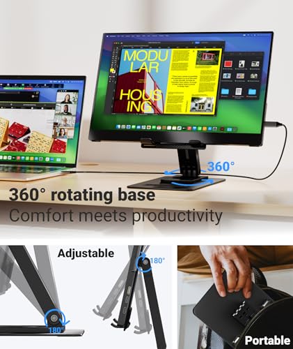 Portable Monitor 15.6 Inch FHD IPS USB C Laptop Screen Extender Q4122