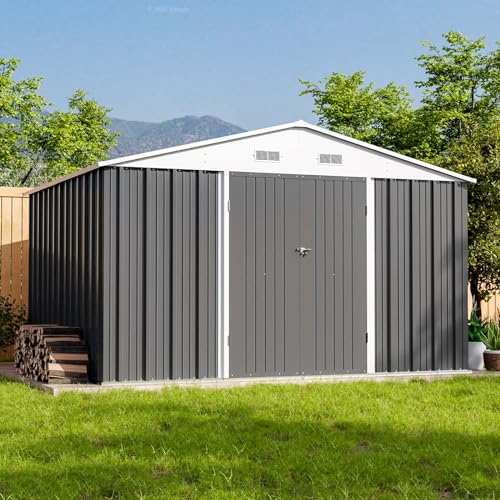 Patiowell 5x3 FT Outdoor Storage Shed with Sloping Roof and Lockable Door, Brown L4971