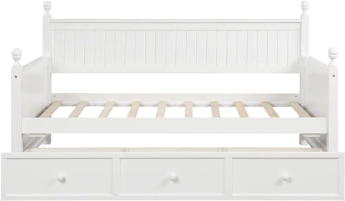 Twin Daybed with Storage Drawers Wood Frame, Gray V483