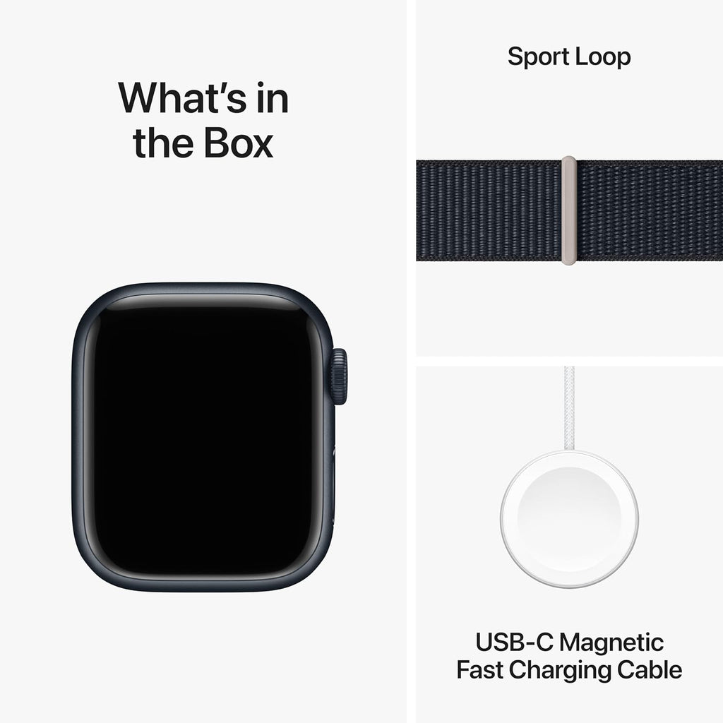 Apple Watch Series 9 GPS + Cellular 41mm Smartwatch with Midnight Aluminum Case and Sport Loop K959