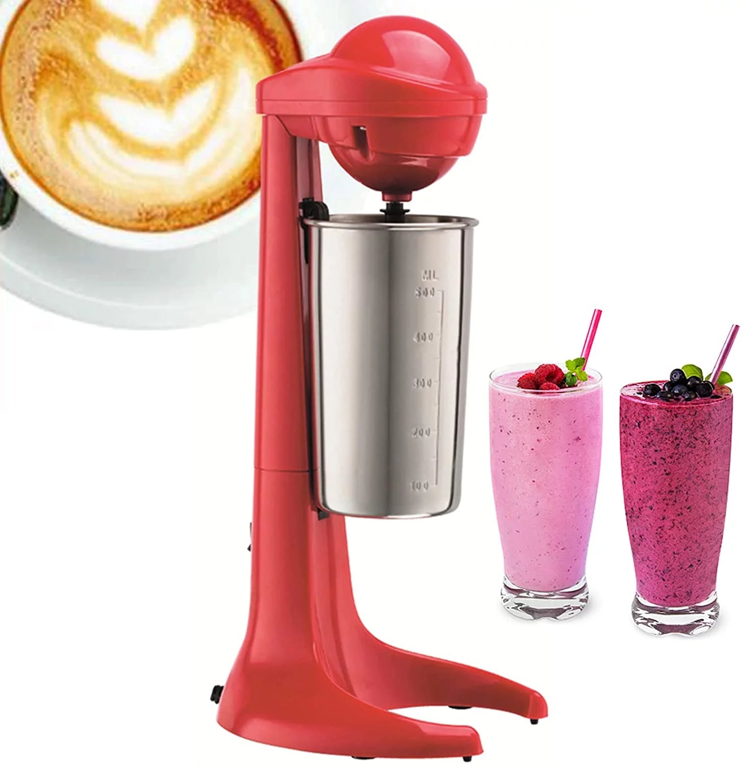 Electric Milkshake Maker Red Stainless Steel Mixing Cup 110V F993991