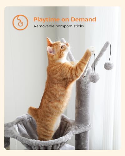 45-Inch Cat Tree with 2 Condos, Scratching Posts and Hammock F616