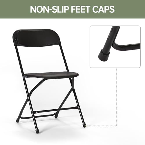 Plastic Folding Chair 10-Pack, Portable Commercial, 450 lb Capacity, White R613