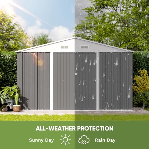 Patiowell 5x3 FT Outdoor Storage Shed with Sloping Roof and Lockable Door, Brown L4971