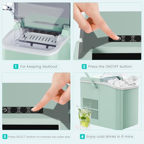 OLIXIS Nugget Ice Maker Machine, Countertop Portable with Basket and Scoop, White W12772