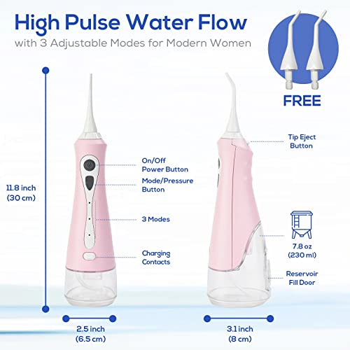 Electric Water Flosser Cordless, Portable Oral Irrigator with Rechargeable Battery P5806