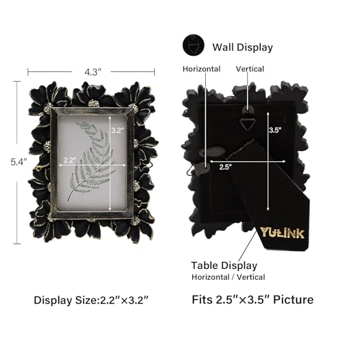 Vintage Picture Frame 8x10 Antique Black Ornate for Tabletop and Wall U180
