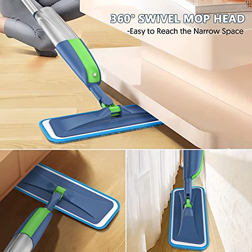 MEXERRIS Microfiber Spray Mop for Hardwood Floors with 3 Washable Pads D8572